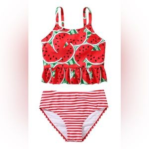 Girl’s Ruffle Hem Tankini Set